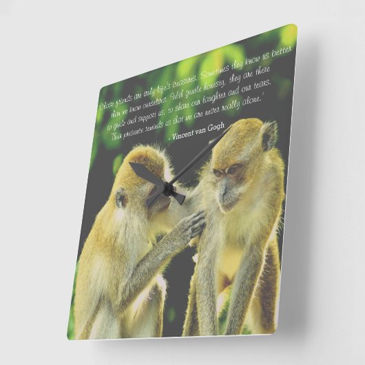 Friendship Quote by Vincent van Gogh Quadratische Wanduhr (Winkel)