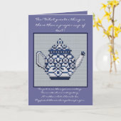 FRIENDSHIP TEA Cross Stitch Karte (Gelbe Blume)