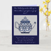 FRIENDSHIP TEA Cross Stitch Karte (Gelbe Blume)