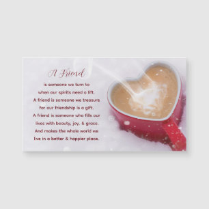 Friendship Zitat Rotes Herz Tasse Snow Magnet