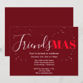 Friendsmas Burgundy Einladung zu Weihnachten (Vorne/Hinten)
