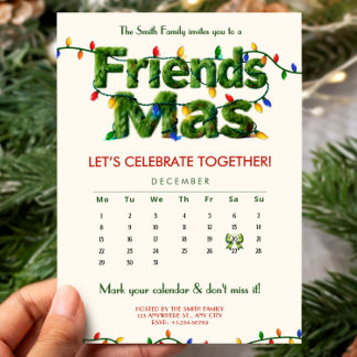 Friendsmas Christmas Party Calendar Winter Holiday Einladung