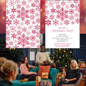 Friendsmas Einladung Weihnachten Schneeflocken Rot