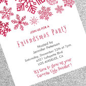 Friendsmas Einladung Weihnachten Schneeflocken Rot