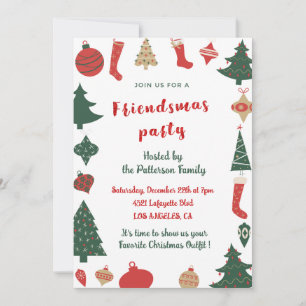 Friendsmas-Einladung Weihnachtsfeier mit Freunden Einladung