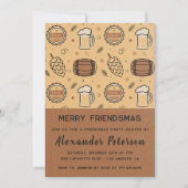 Friendsmas Einladungen Bier Rustikale Männer (Vorderseite)