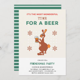Friendsmas Einladungen Funny Kangaroo Bierpun