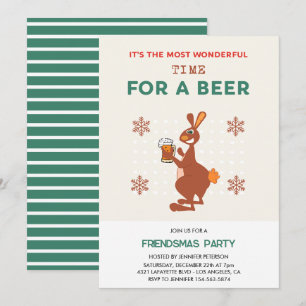 Friendsmas-Einladungen Lustiger Kanguru-Bier-Worts Einladung