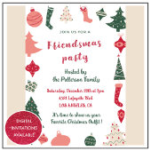 Friendsmas Einladungen Niedliches Weihnachtsmuster