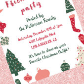 Friendsmas Einladungen Niedliches Weihnachtsmuster