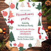 Friendsmas Einladungen Niedliches Weihnachtsmuster