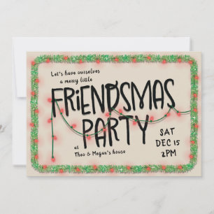 Friendsmas Party Einladung   String Lights & Garla