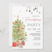 Friendsmas Party Weihnachtsbaum-Feier Einladung (Vorderseite)