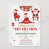 Friendsmas Santa Funny Weihnachts-Party Einladung (Vorderseite)