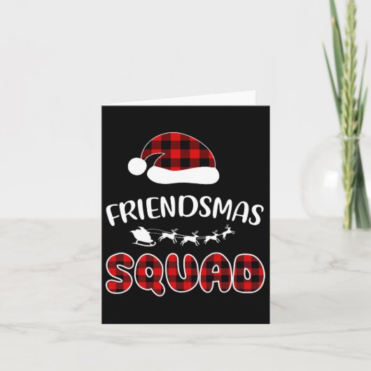 Friendsmas Squad Funny Xmas Light Family Matching Karte (Vorderseite)