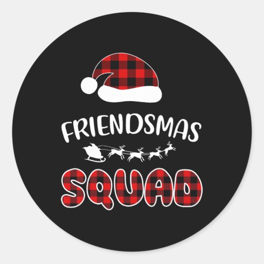 Friendsmas Squad Funny Xmas Light Family Matching Runder Aufkleber (Vorderseite)