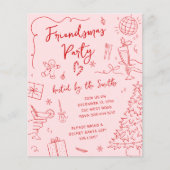 Friendsmas Whimsical Doodle Weihnachtsbudget Party (Vorderseite)