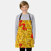 Fries and Ketchup Funny Cartoon Schürze (Getragen)