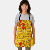 Fries and Ketchup Funny Cartoon Schürze (Insitu)