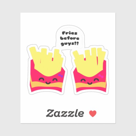 Fries Before Typ! Aufkleber (Blatt)