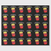 Fries Before Typ Funny Fries Pun Dark BG Geschenkpapier (Flach)