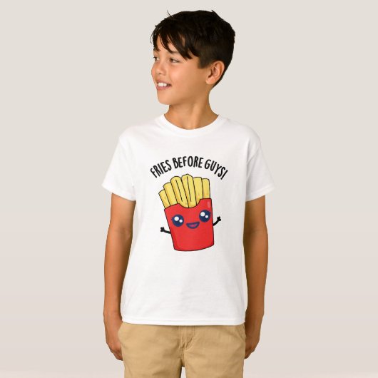 Fries Before Typ Funny Fries Pun T-Shirt (Vorne ganz)