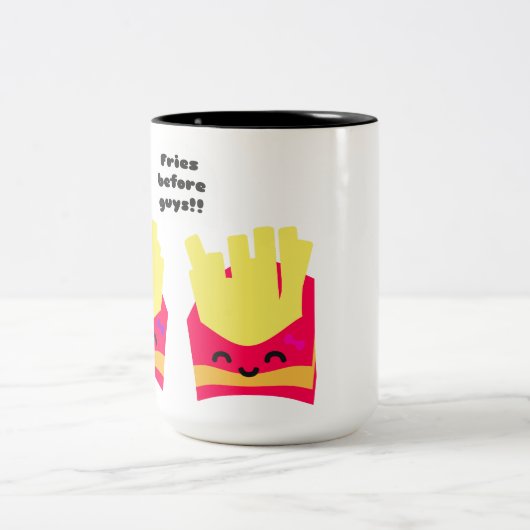 Fries Before Typ! Zweifarbige Tasse (Mittel)