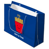Fries Cartoon Gift Bag Große Geschenktüte (Vorderseite Schrägansicht)