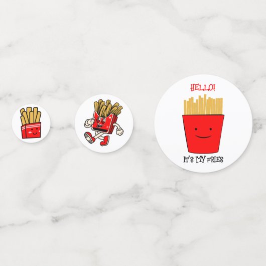 Fries Cartoon Konfetti (Vorderseiten)