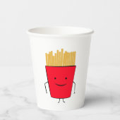 Fries Cartoon Paper Cup Pappbecher (Rückseite)