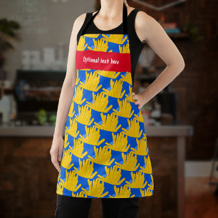 Fries - Cartoon Style, auf blau - Ihr Name / Text Schürze
