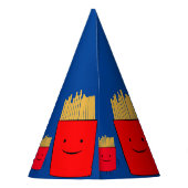 Fries Cartoon Wrapping Paper Partyhütchen (Rückseite)
