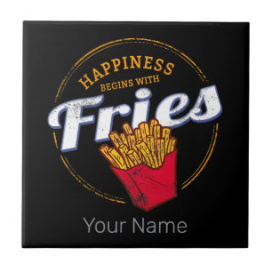 Fries Chips Snack Vintages Potato oder Französisch Fliese
