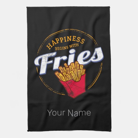 Fries Chips Snack Vintages Potato oder Französisch Geschirrtuch (Vertikal)