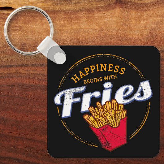 Fries Chips Snack Vintages Potato oder Französisch Schlüsselanhänger (Vorderseite)