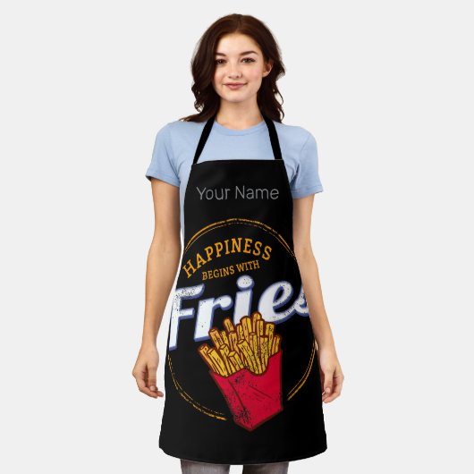 Fries Chips Snack Vintages Potato oder Französisch Schürze (Getragen)