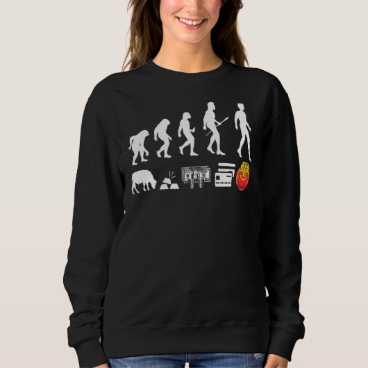Fries Evolution Fryer Fast Food Barbecue Sweatshirt (Vorderseite)