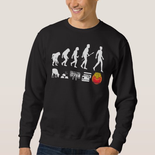 Fries Evolution Fryer Fast Food Barbecue Sweatshirt (Vorderseite)