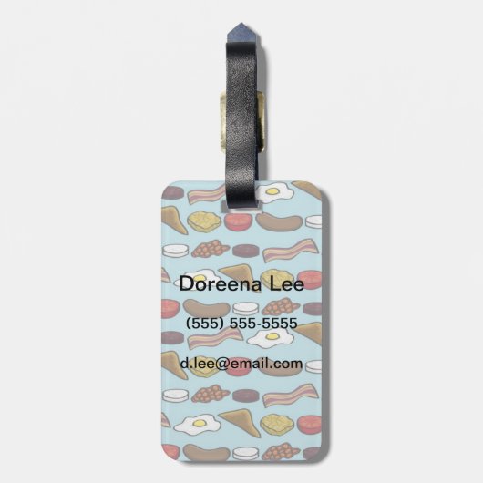 Fries Frühstück Gepäckanhänger (Rückseite vertikal)