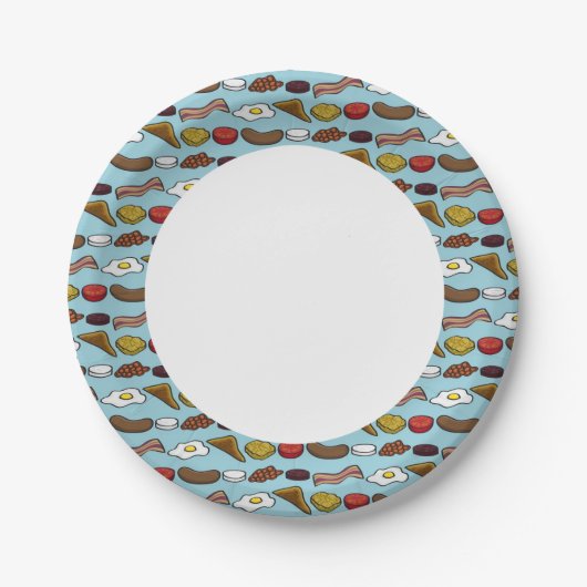 Fries Frühstück Pappteller (Vorderseite)