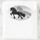 Fries Paard Ovaler Aufkleber (Tasche)