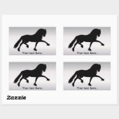 Fries Paard Rechteckiger Aufkleber (Blatt)