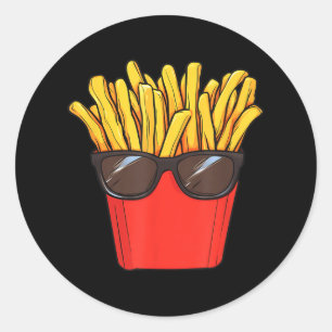 Fries Potato Sungles Runder Aufkleber