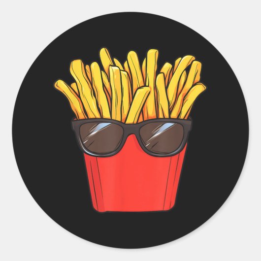 Fries Potato Sungles Runder Aufkleber (Vorderseite)