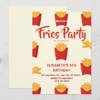 Fries Restaurant Birthday Party Invitation Einladung