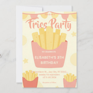 Fries Restaurant Birthday Party Invitation Einladung