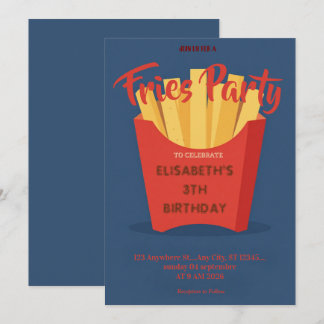 Fries Restaurant Birthday Party Invitation Einladung