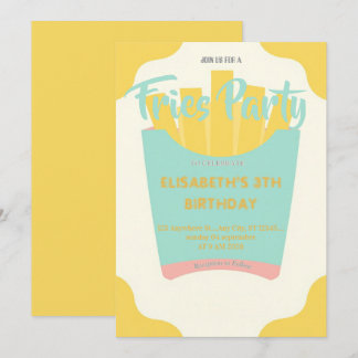 Fries Restaurant Birthday Party Invitation Einladung