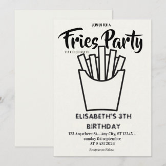 Fries Restaurant Birthday Party Invitation Einladung