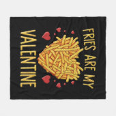 Fries sind meine Valentine Fleecedecke (Vorderseite (Horizontal))